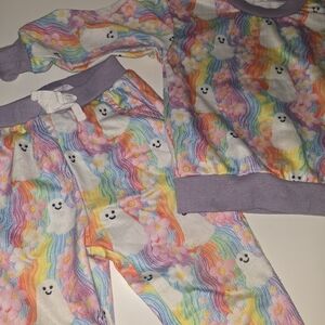 Colorful Ghost and Rainbow Pajama Set